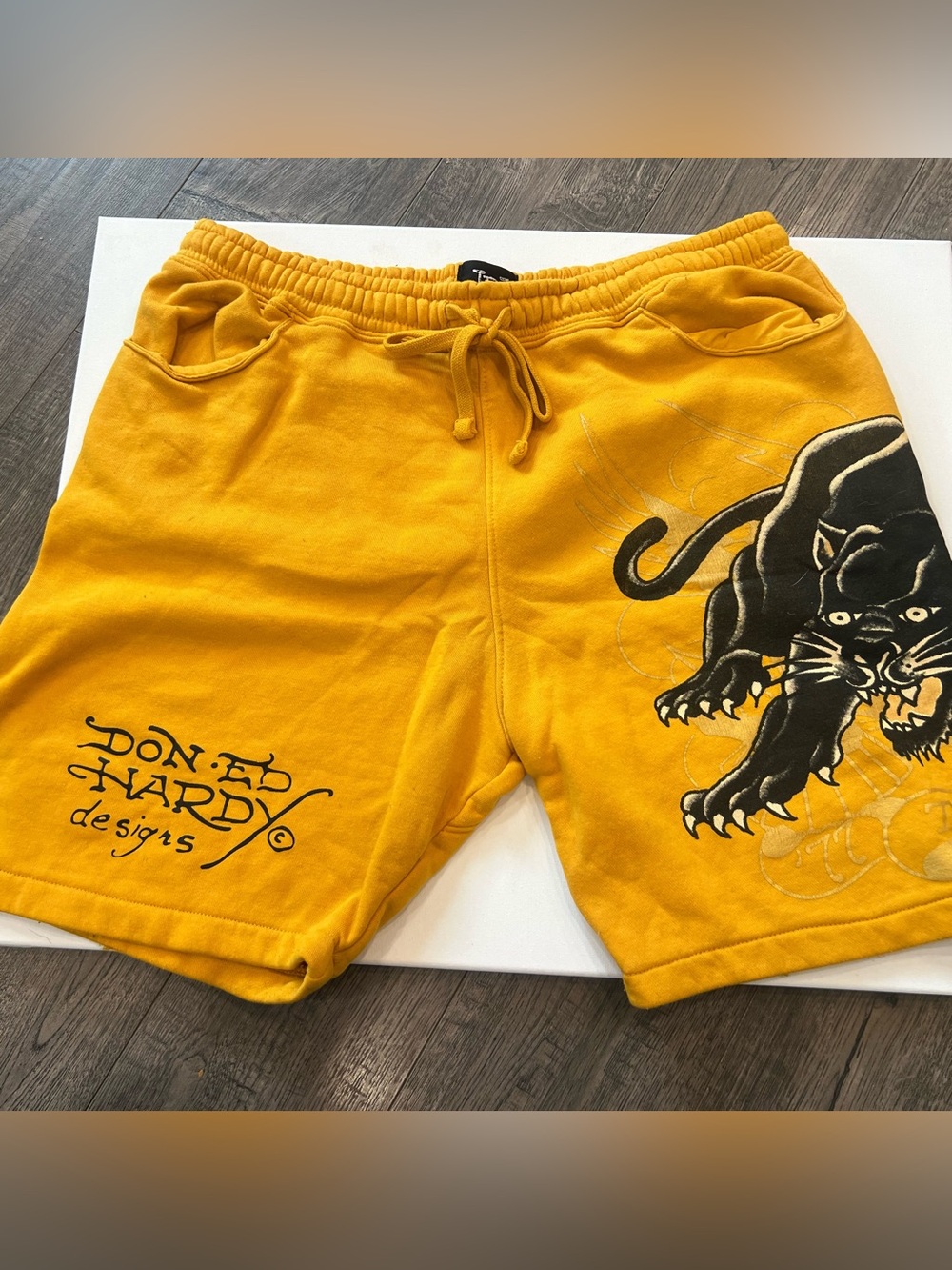 Ed Hardy black Panther Graphic Sweat Shorts